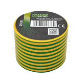 Szigetelőszalag zöld/sárga 50mm x 20m PVC 90°C max. TRACON