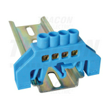 Szigetelt N-sín 6x9mm 4x2,5-16mm2 kék 63A sárgaréz kezeletlen TRACON