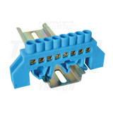 Szigetelt N-sín 6x9mm 8x2,5-16mm2 kék 63A sárgaréz kezeletlen TRACON