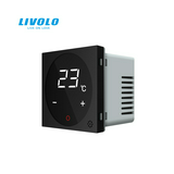 Szobatermosztát LCD központi fedlap 5-35°C 1z 16A 250V süllyesztett fekete LIVOLO