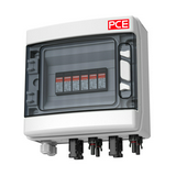 Szolár DC elosztó komplett 1kV 2MPPT I+II-túlfesz 8xMC4 2xM16 IP65  PCE