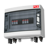 Szolár DC elosztó komplett 1kV 2MPPT II-túlfesz 4x16AgPV 8xMC4 2xM16 IP65  PCE