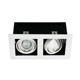 Szpot lámpatest álmennyezetbe PAR16 2x 35W 220-240V AC GU10 fehér-ház acél MERIL DLP-250-W KANLUX