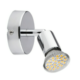 Szpot lámpatest falra MR16 A+ 1x 3W 230V AC GU10 340lm 3000K króm-ház acél NortonLED1 RÁBALUX