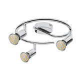 Szpot lámpatest falra MR16 A+ 3x 3W 230V AC GU10 1020lm 3000K króm-ház acél NortonLED3 RÁBALUX