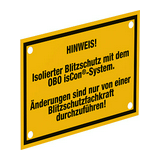 Tábla isCon rendszerhez 150x100mm sárga polisztirol (PS) isCon HWS OBO-BETTERMANN
