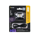 LED fejlámpa 300lm 150m 6h 1,2Ah/Li-polym USB-C IP44 1x akku teleppel műanyag Technik