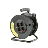 Kábeldob kapcsolóval fekete H05VV-F 3x 1.5mm2 25m 4x2P+E/230V IP12 Technik