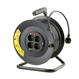 Kábeldob kapcsolóval fekete H05VV-F 3x 1.5mm2 50m 4x2P+E/230V IP12 Technik