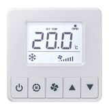 Termosztát fancoil LCD relé 5z/3A/250V 1°C- 50°C 230VAC süllyesztett nyit/zár LCF 5DO Thermokon