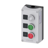 Tokozott nyomógomb O-I piros-zöld-fehér lámpa 3-poz. 24V50Hz 24VDC szürke fém SIRIUS ACT SIEMENS