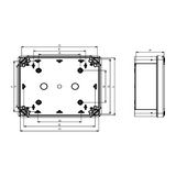 Üres ipari doboz falonkívüli kezeletlen műanyag fedél 291mmx 341mmx 128mm Thalassa TBS Schneider