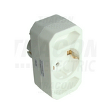 Utazó adapter DIN(F)90°->DIN(F)+2xEURO(C) 16A 250V TRACON