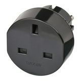 Utazó adapter DIN(F)->GB(G) fekete 13A 250V LECTRA