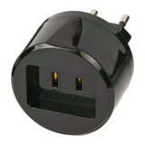 Utazó adapter EURO(C)>US(A) (V/Hz-átalakító nélkül!) fekete 2,5A 250V LECTRA