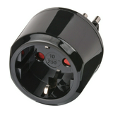 Utazó adapter IT(L)->DIN(F) fekete 10A 250V LECTRA