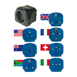 Utazó adapter univerzális(7x)->DIN(F) többszínű 13A 250V LECTRA