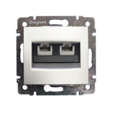 Valena telefon csatlakozó betét közp. fedéllel 2xRJ11 műanyag alumínium LEGRAND
