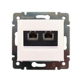 Valena telefon csatlakozó betét közp. fedéllel 2xRJ11 műanyag fehér LEGRAND