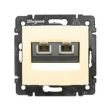 Valena telefon csatlakozó betét közp. fedéllel 2xRJ11 műanyag elefántcsont LEGRAND