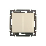 Valena N106+6 nyomó betét közp. fedéllel 2-billentyűs 2v elefántcsont IP31 süllyesztett LEGRAND