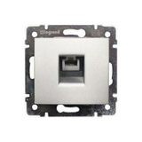 Valena telefon csatlakozó betét közp. fedéllel RJ11 műanyag alumínium LEGRAND