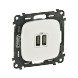 ValenaAllure USB töltőaljzat A+A 2/ki 2400mA-max. 5V süllyesztett fehér LEGRAND