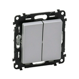 ValenaLife N106+6 nyomó betét közp. fedéllel 2- billentyűs 2v alumínium IP20 műanyag LEGRAND