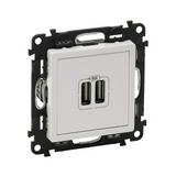 ValenaLife USB töltőaljzat A+A 2/ki 2400mA-max. 5V süllyesztett fehér LEGRAND