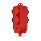 Védett elosztósor lengő szerelhető csapófedeles 1.5mm2 4x2P+E/230V 16A piros IP44 GAO