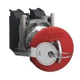 Vészgomba-nyomó komplett d22 1ny 1z 40mm-fej kulcs-nyugtázás rugószorításos Harmony XB4 Schneider