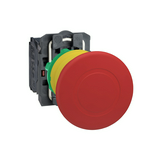 Vészgomba-nyomó komplett d22 1ny 1z süllyesztett 40mm-fej fordító nyugtázás Harmony XB5 Schneider