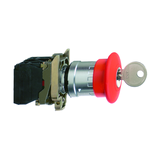 Vészgomba-nyomó komplett d22 1ny 1z süllyesztett 40mm-fej kulcs-nyugtázás Harmony XB4 Schneider