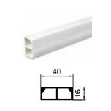 Vezetékcsatorna mini osztott műanyag 40mm x 16mm x 2000mm fehér kezeletlen MIK 16/40/2 Dietzel