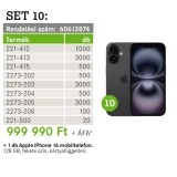 Vezetékösszekötő 24-32A/450V 1160db +Apple iPhone 16 Wago Profiset SET-10 WAGO