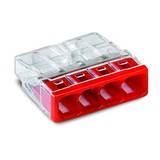 Vezetékösszekötő átlátszó 4-pólus 0.5-2.5mm2 24A 450V WAGO
