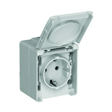Waterproof48 162 dugalj földelt komplett házban csapófedéllel gyerekzárral fehér IP65 Elko EP