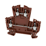 Átmenő sorkapocs TS35 2-szintes 24A 0.5-2.5mm2 barna csavaros WDK 2.5 ZQV BR Weidmüller