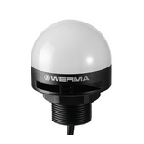 Fény+hangjelző folyt/villogó RGB d55x71mm d:M30 1,4m-kábel 10-30V DC fehér 85dB LED MC55 WERMA