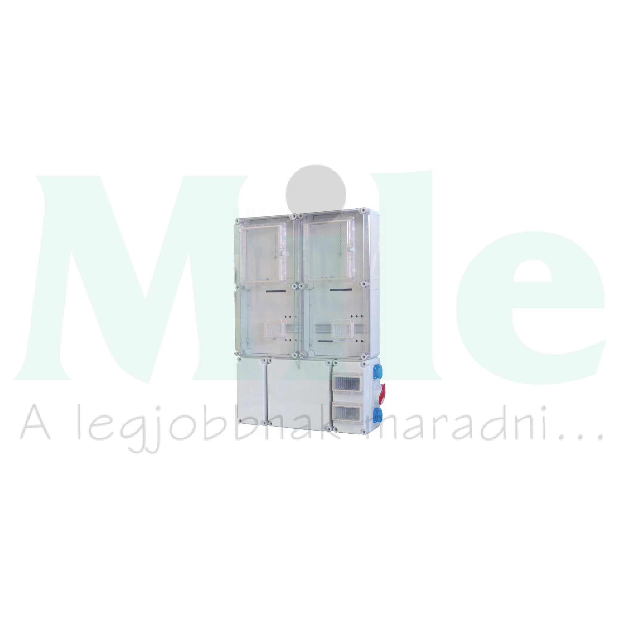 1/3F mérőszekrény 2mérős EON kombi. EM-abl. k.zár r kábelfog. PVT EON 6090 Á-V KF-3Fi Csatári Pl