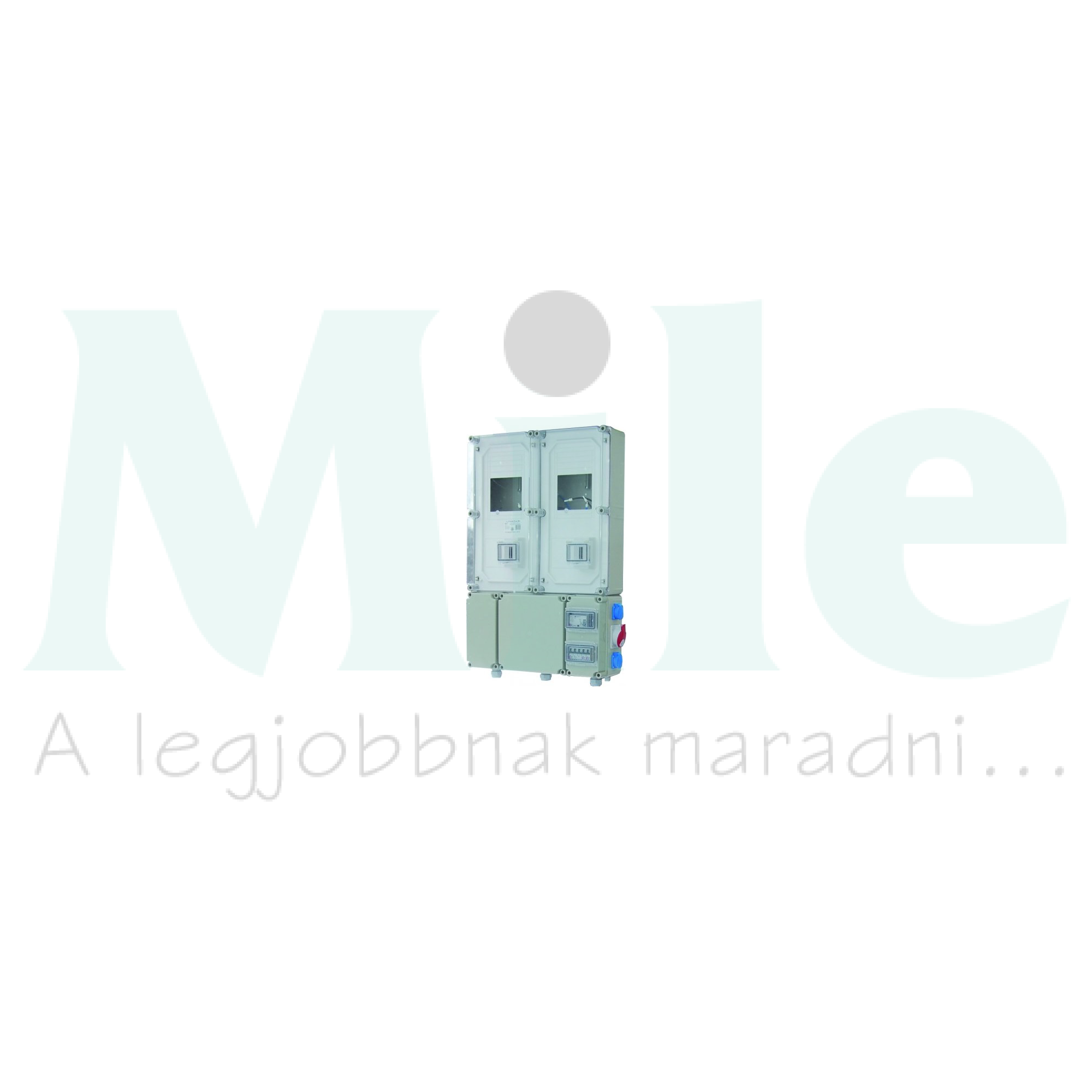 1/3F mérőszekrény 2mérős kombinált +kábelfogadó 1-szintes 2M PVT 6090 Á-V KF - 3 D Csatári Plast