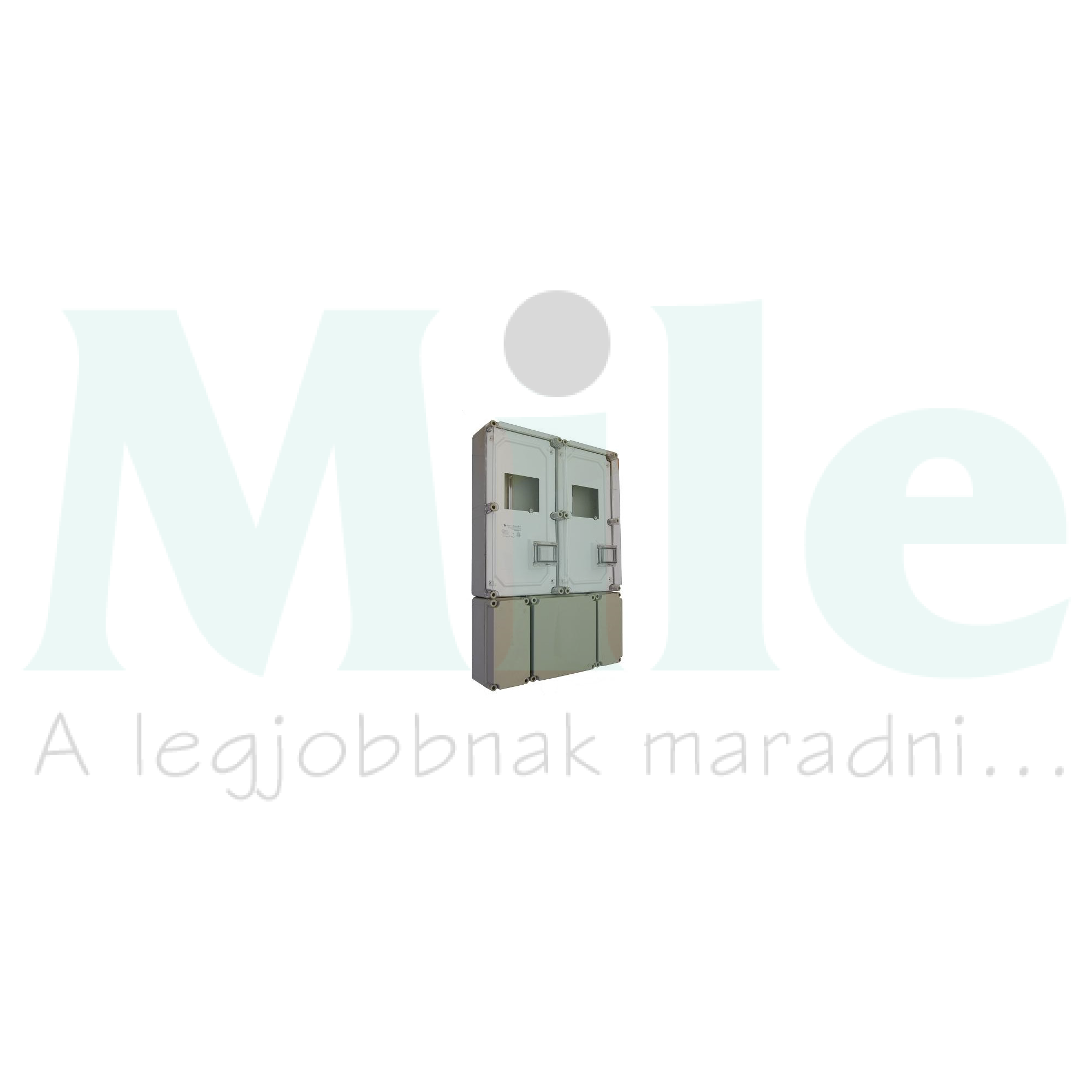 1/3F mérőszekrény 2mérős kombinált vezérelt +kábelfogadó 1-szintes PVT 6090 Á-V KF Csatári Plast