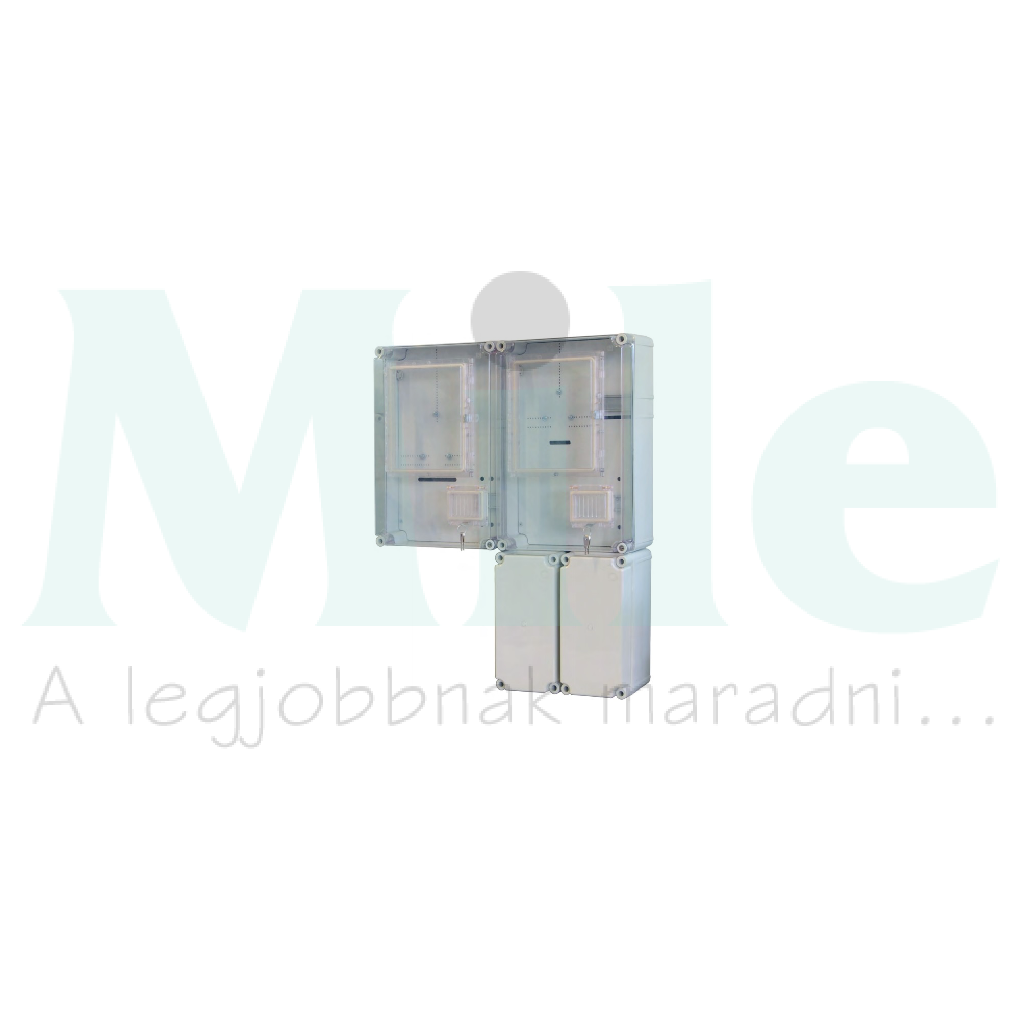 1F mérőszekrény 2mérős EON kombi +vez. EM-abl. k.zár kábelf. maszk  PVT EON 6045 Á-V KF Csatári P