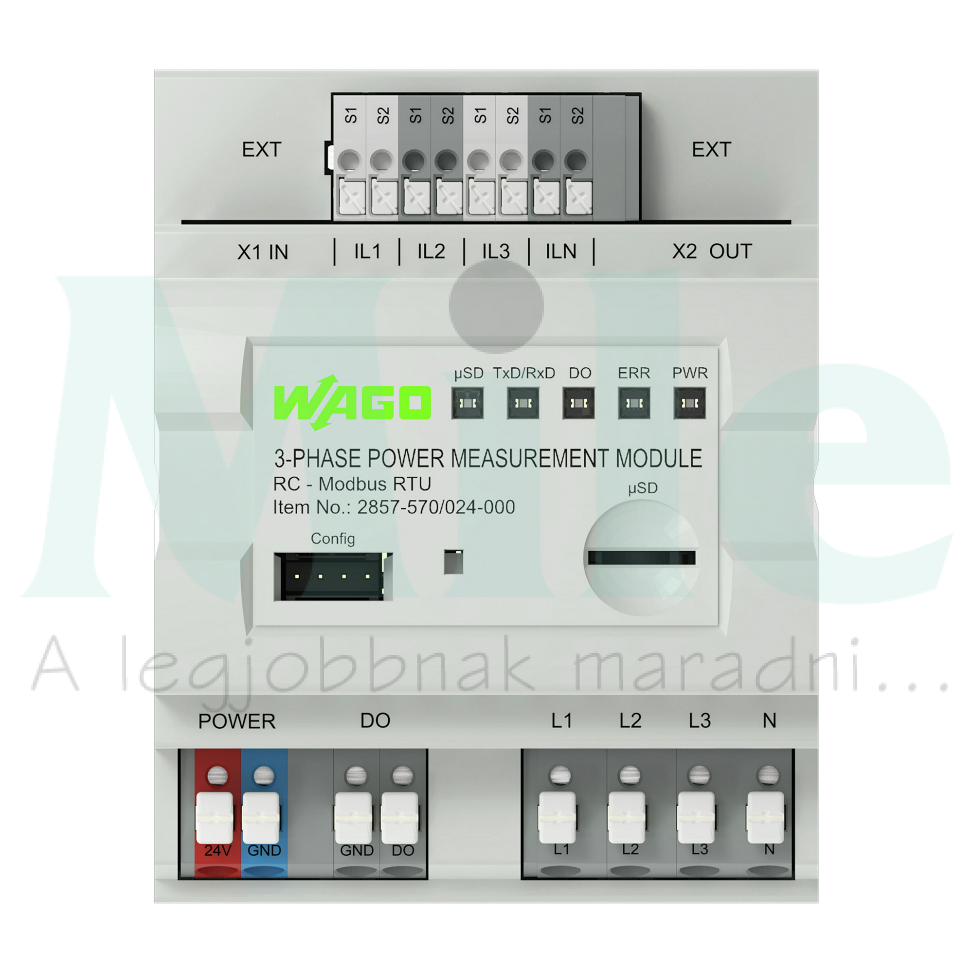 Teljesítmény távadó 3x400/690 V/RC Modbus RTU 3F kapcsolt kimenet konfigurációval WAGO