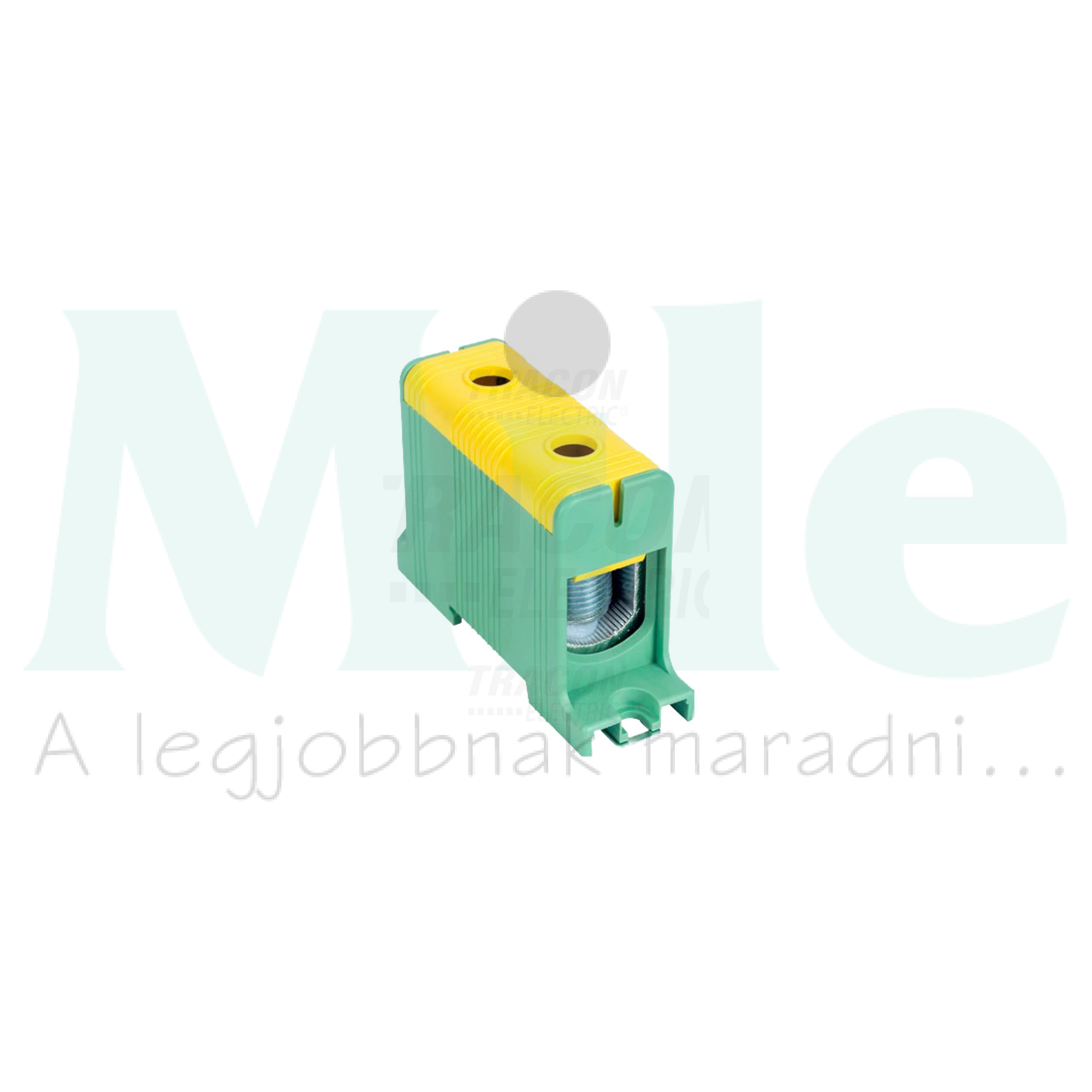 Fővezetéki leágazókapocs 320A/400VAC 1x2x35-150mm2 Al/Cu zöld/sárga 1P 150mm2 TRACON