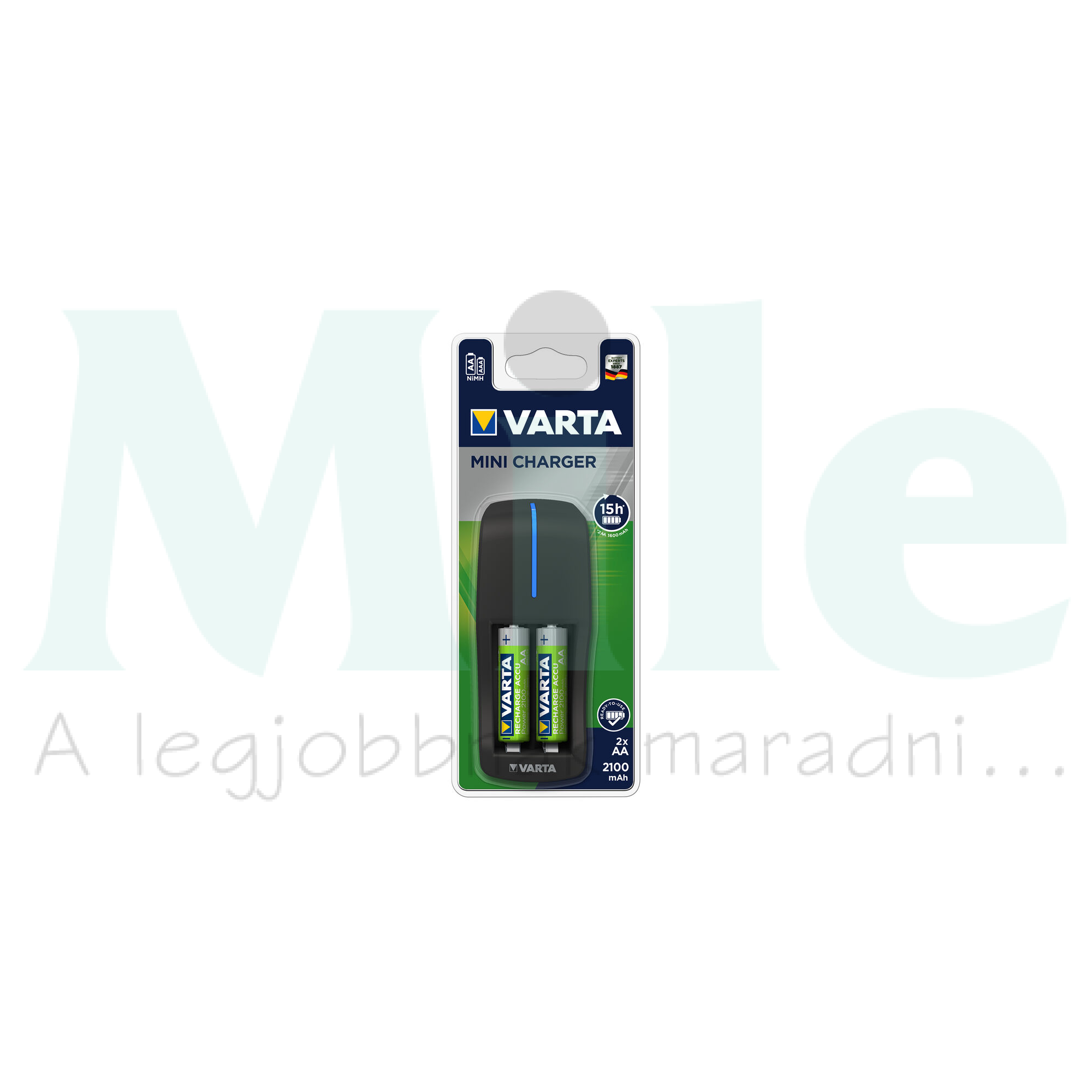 Akkumulátortöltő AA (ceruza/AAA (mikro) +2db 2100mAh AA (900min) Mini VARTA