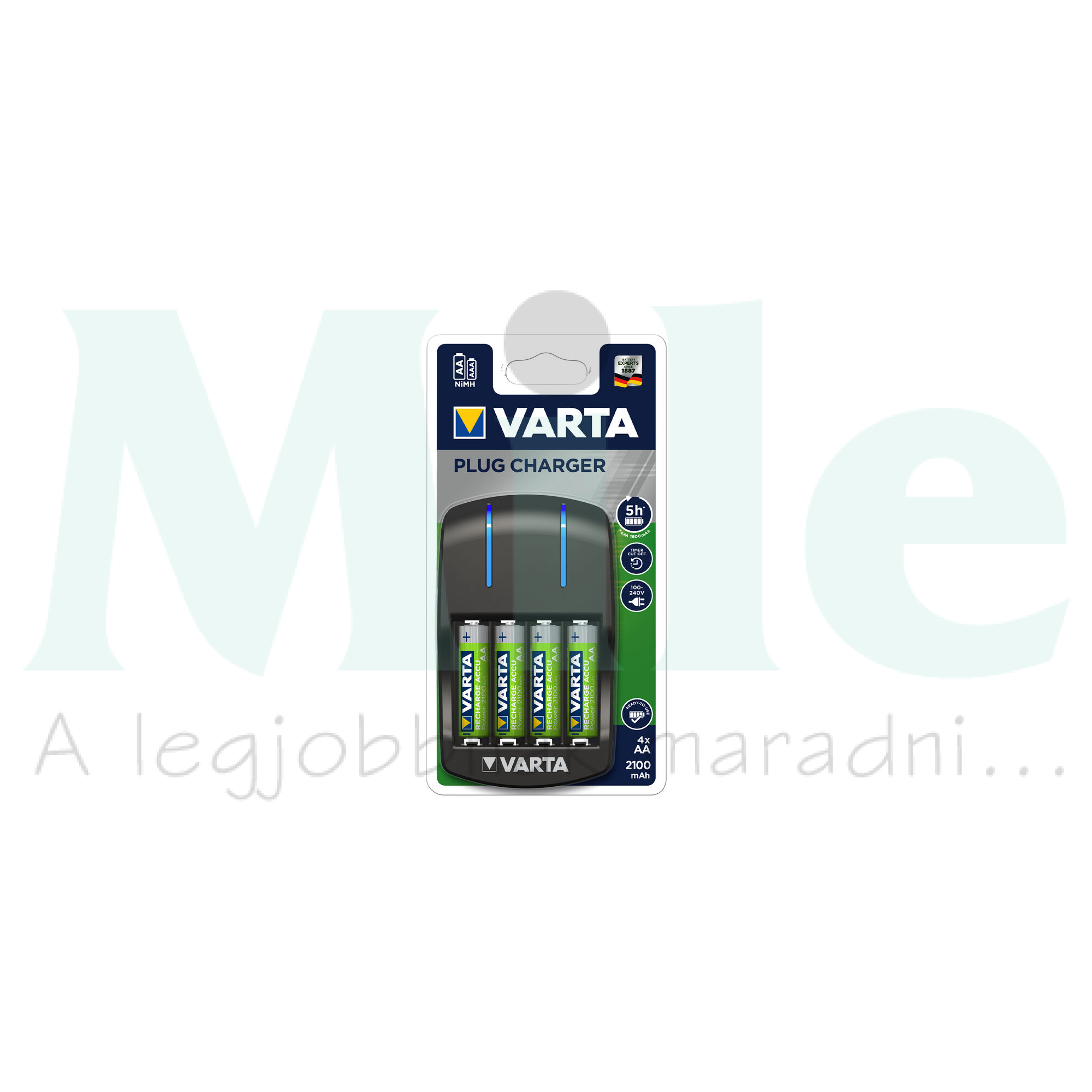 Akkumulátortöltő AA (ceruza/AAA (mikro) +4db 2100mAh AA (300min) Plug VARTA
