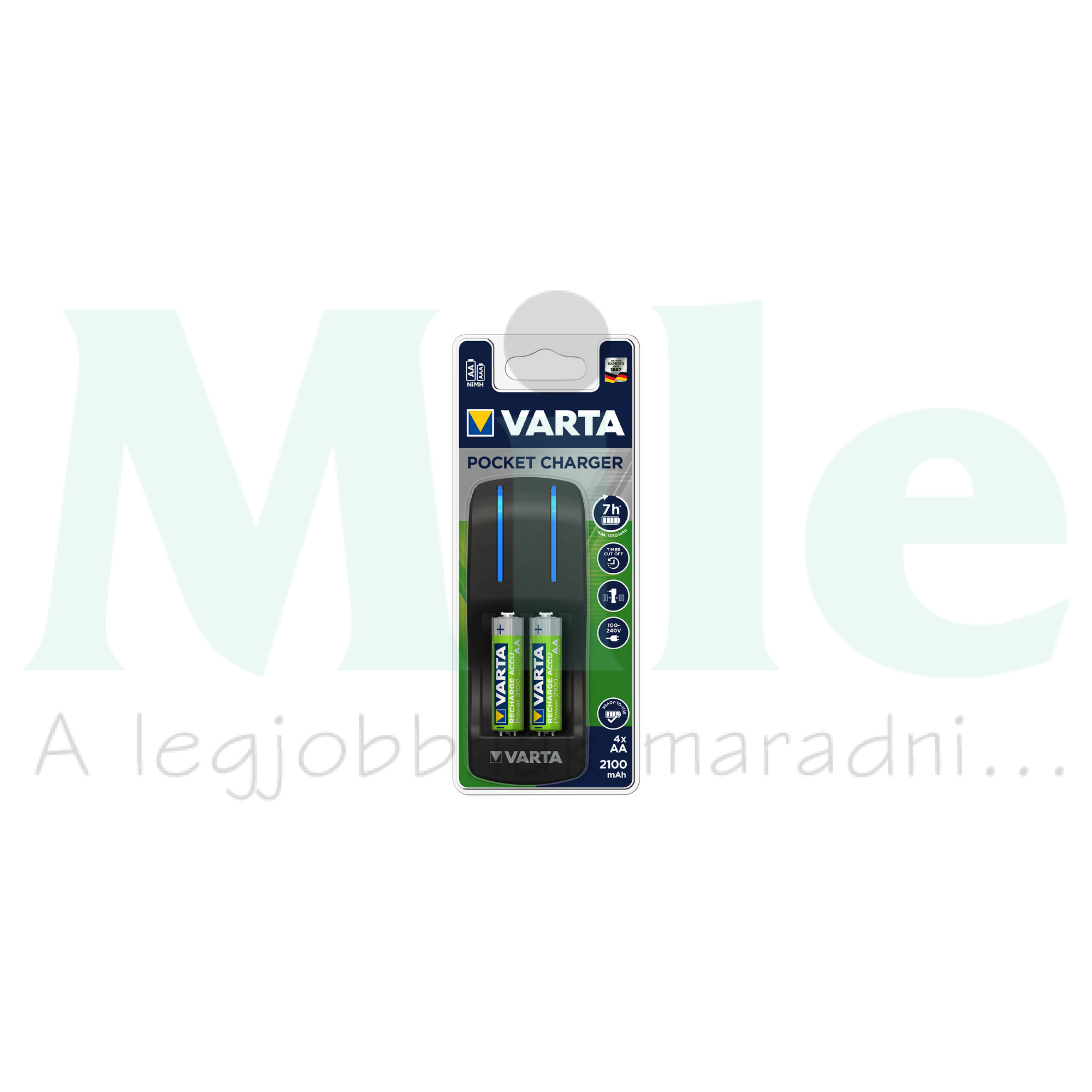 Akkumulátortöltő AA (ceruza/AAA (mikro) +4db 2100mAh AA (420min) Pocket VARTA