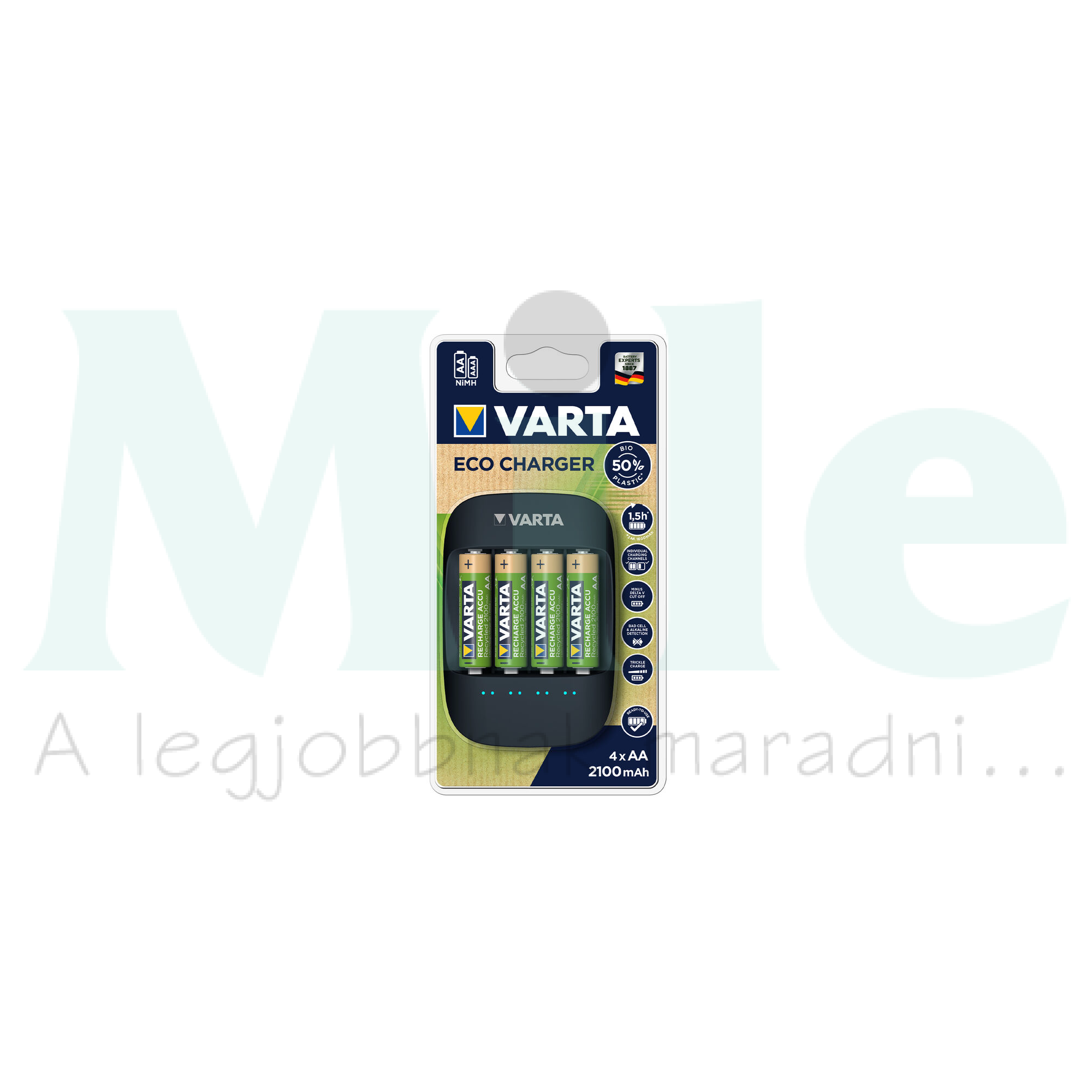 Akkumulátortöltő AA (ceruza/AAA (mikro) +4db 2100mAh AA ECO VARTA