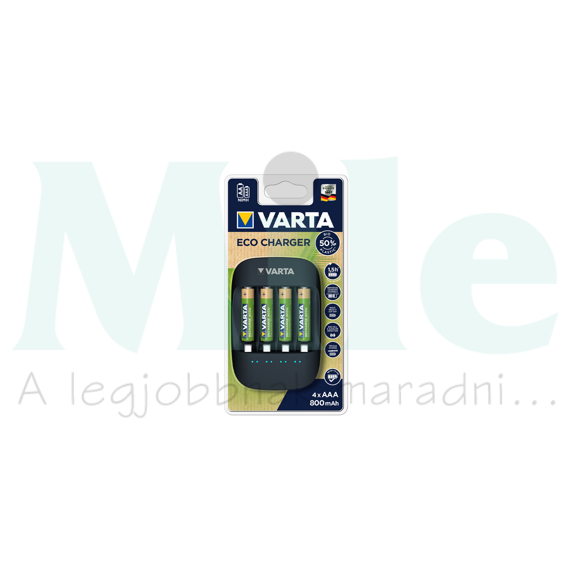 Akkumulátortöltő AA (ceruza/AAA (mikro) +4db 800mAh AA ECO VARTA